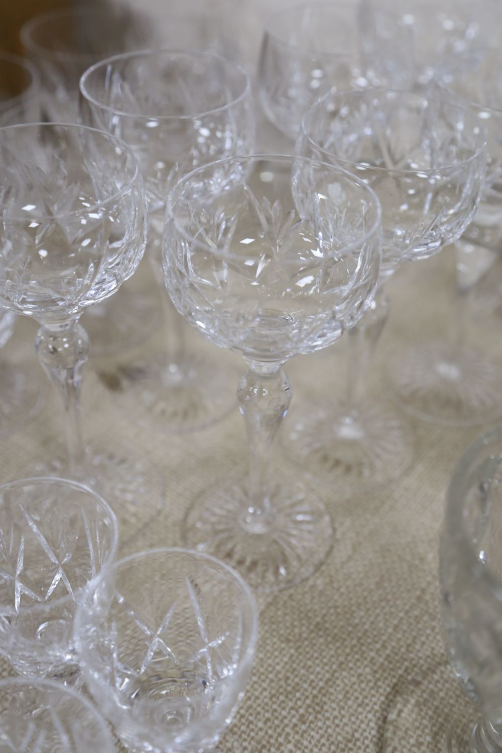 A Stuart Ivanhoe pattern part suite of drinking glasses and sundry other glassware
